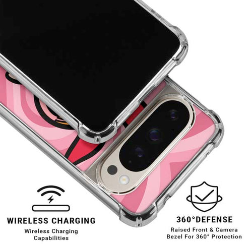 Cartoon Network Powerpuff Girls Blossom Pink Hearts Pixel 9/9 Pro Clear Case